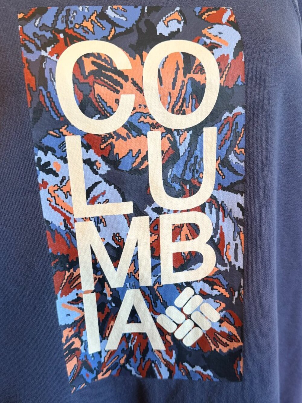 Columbia Graphic Logo Crewneck Sweatshirt XL Blue White GUC - Picture 2 of 6